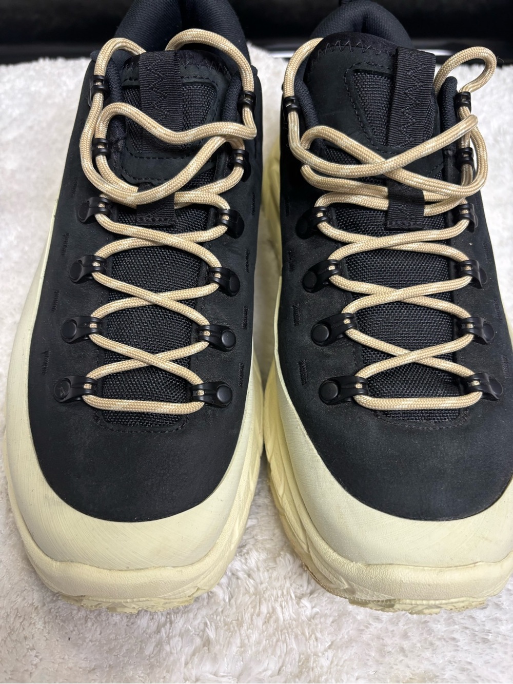 RARE Hoka Black and Cream Trail Sneakers